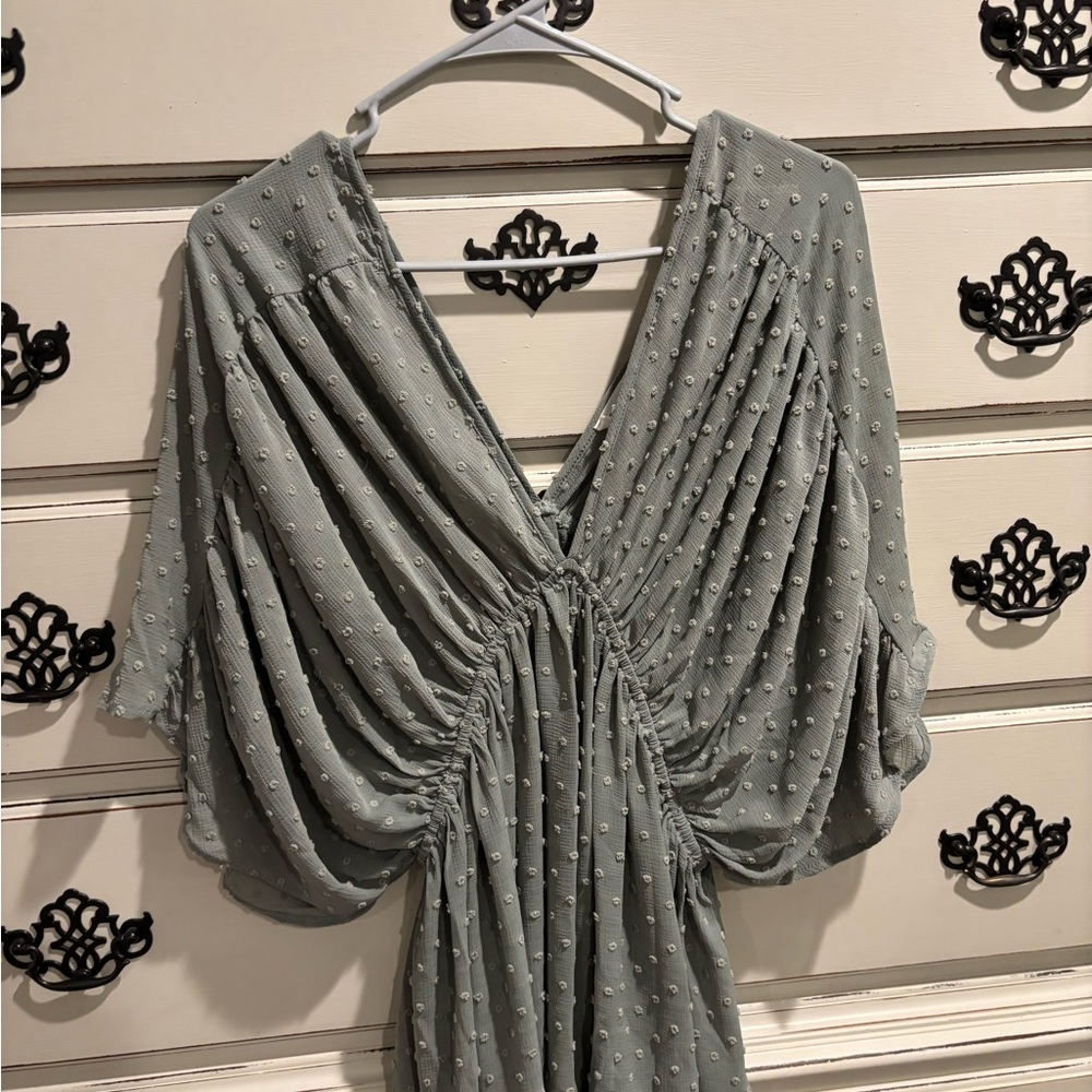 Elegant Green Polka Dot Shirt